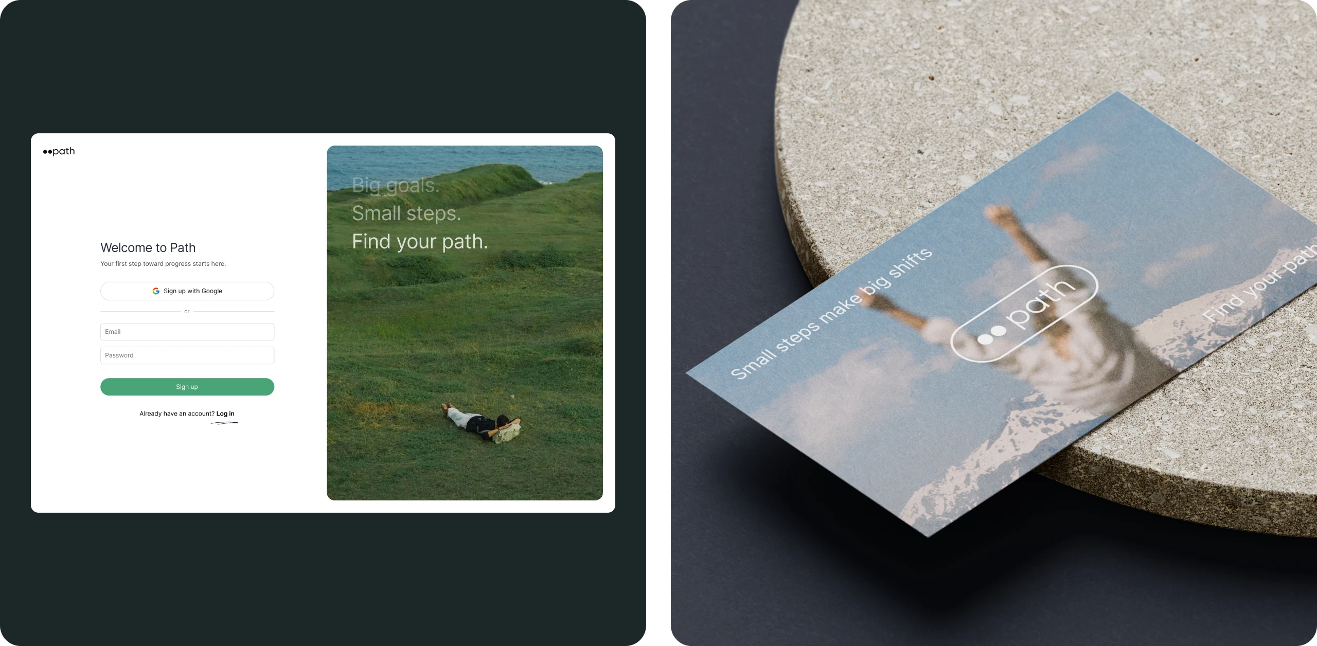 Path task planning product screen and brand collateral.